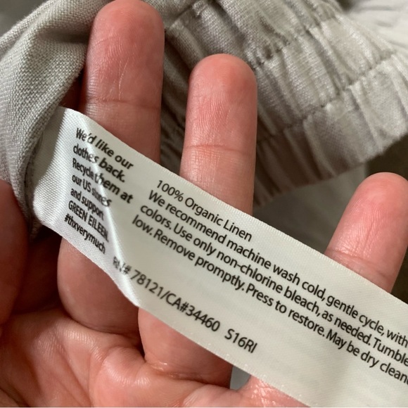 Eileen fisher Womens gray 100% linen crop pull on pants L - Picture 7 of 7